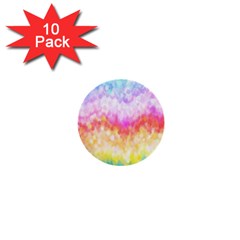 Rainbow Pontilism Background 1  Mini Buttons (10 Pack) 