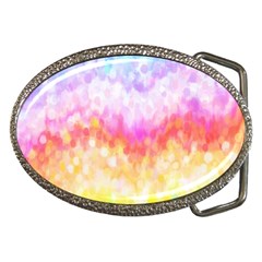 Rainbow Pontilism Background Belt Buckles