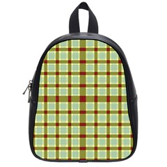 Geometric Tartan Pattern Square School Bag (small) by Sapixe