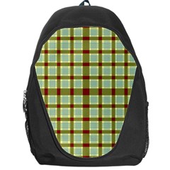 Geometric Tartan Pattern Square Backpack Bag by Sapixe