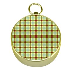 Geometric Tartan Pattern Square Gold Compasses