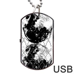Moon And The Stars Pattern Dog Tag Usb Flash (two Sides) by flipstylezfashionsLLC
