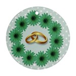 Rings Heart Love Wedding Before Round Ornament (Two Sides) Front