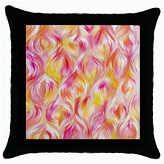 Pretty Painted Pattern Pastel Throw Pillow Case (black)