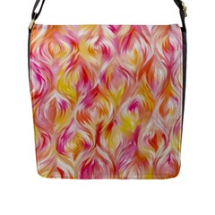 Pretty Painted Pattern Pastel Flap Closure Messenger Bag (l)