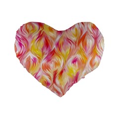 Pretty Painted Pattern Pastel Standard 16  Premium Flano Heart Shape Cushions