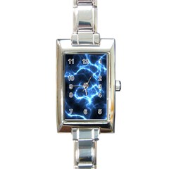 Electricity Blue Brightness Bright Rectangle Italian Charm Watch