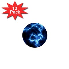 Electricity Blue Brightness Bright 1  Mini Buttons (10 Pack) 