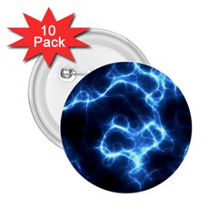 Electricity Blue Brightness Bright 2 25  Buttons (10 Pack) 