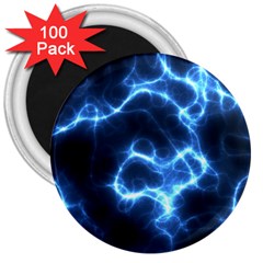 Electricity Blue Brightness Bright 3  Magnets (100 Pack)