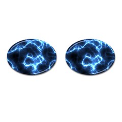 Electricity Blue Brightness Bright Cufflinks (oval)