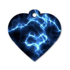 Electricity Blue Brightness Bright Dog Tag Heart (two Sides)
