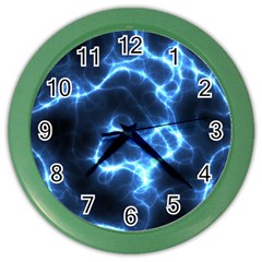 Electricity Blue Brightness Bright Color Wall Clock