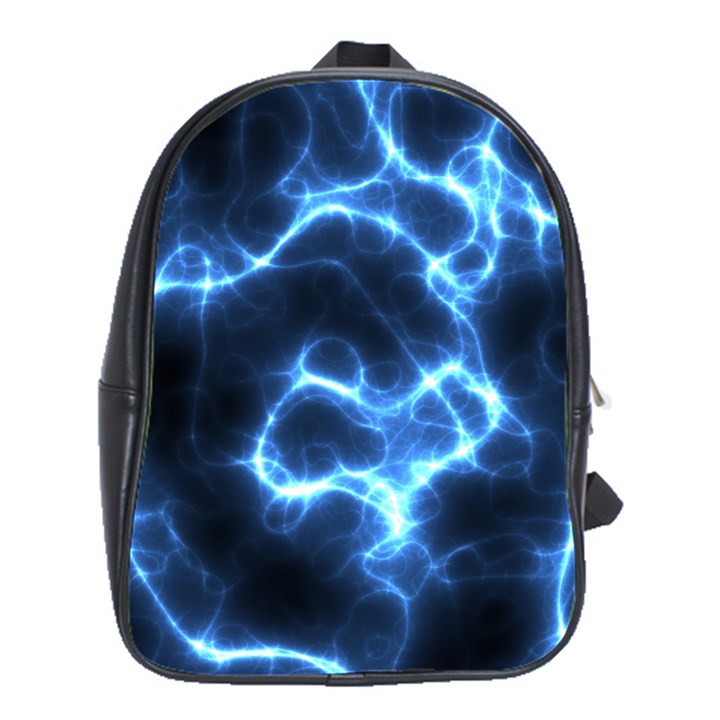 Electricity Blue Brightness Bright School Bag (Large)