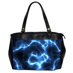 Electricity Blue Brightness Bright Oversize Office Handbag (2 Sides)