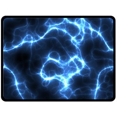 Electricity Blue Brightness Bright Double Sided Fleece Blanket (large) 