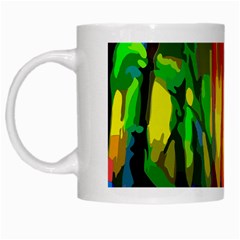 Abstract Vibrant Colour Botany White Mugs