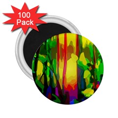 Abstract Vibrant Colour Botany 2 25  Magnets (100 Pack) 