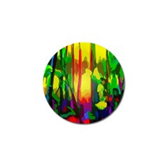 Abstract Vibrant Colour Botany Golf Ball Marker