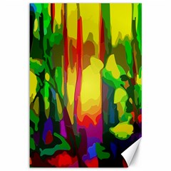 Abstract Vibrant Colour Botany Canvas 12  X 18 