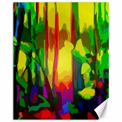 Abstract Vibrant Colour Botany Canvas 11  X 14 
