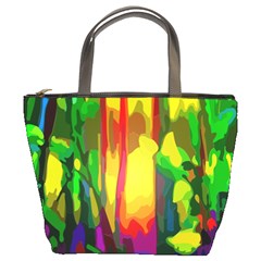 Abstract Vibrant Colour Botany Bucket Bag