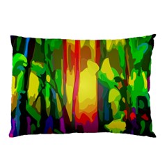 Abstract Vibrant Colour Botany Pillow Case