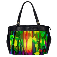 Abstract Vibrant Colour Botany Oversize Office Handbag (2 Sides) by Sapixe