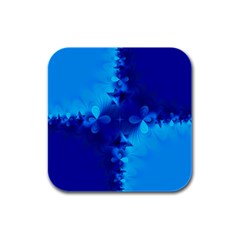 Background Course Gradient Blue Rubber Square Coaster (4 Pack) 