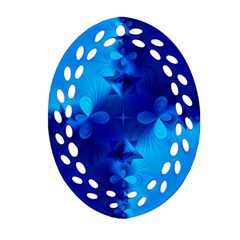 Background Course Gradient Blue Oval Filigree Ornament (two Sides)