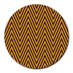 Chevron Brown Retro Vintage Round Mousepads Front