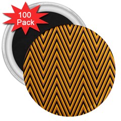 Chevron Brown Retro Vintage 3  Magnets (100 Pack)