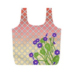 Morning Glory Argyle (blue Sky) Pattern Full Print Recycle Bag (m) by emilyzragz