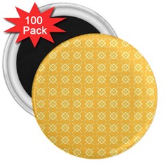 Pattern Background Texture Yellow 3  Magnets (100 Pack)