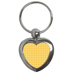 Pattern Background Texture Yellow Key Chains (heart)  by Sapixe