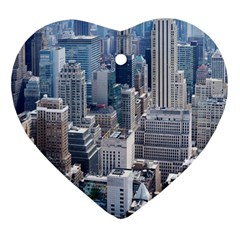 Manhattan New York City Heart Ornament (two Sides) by Sapixe