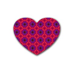 Retro Abstract Boho Unique Rubber Coaster (heart) 