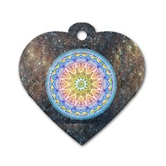 Mandala Cosmos Spirit Dog Tag Heart (two Sides)