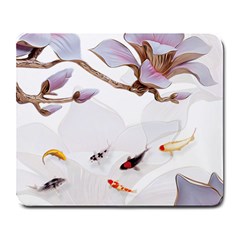 Fishes And Flowers Large Mousepads by burpdesignsA