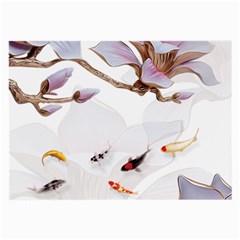 Fishes And Flowers Large Glasses Cloth by burpdesignsA