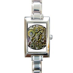  Clock Steampunk Gear  Rectangle Italian Charm Watch by burpdesignsA