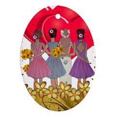 Girl Power Oval Ornament (two Sides) by burpdesignsA