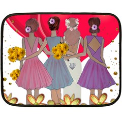 Girl Power Double Sided Fleece Blanket (mini)  by burpdesignsA