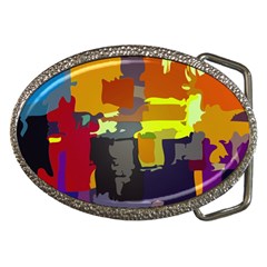 Abstract Vibrant Colour Belt Buckles