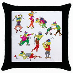Golfers Athletes The Form Of Throw Pillow Case (black) by Sapixe