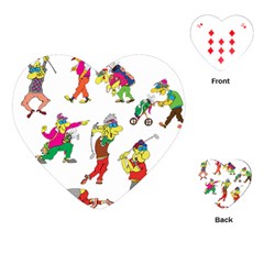 Golfers Athletes The Form Of Playing Cards (heart) by Sapixe