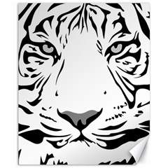 Tiger Black Ans White Canvas 11  X 14  by alllovelyideas