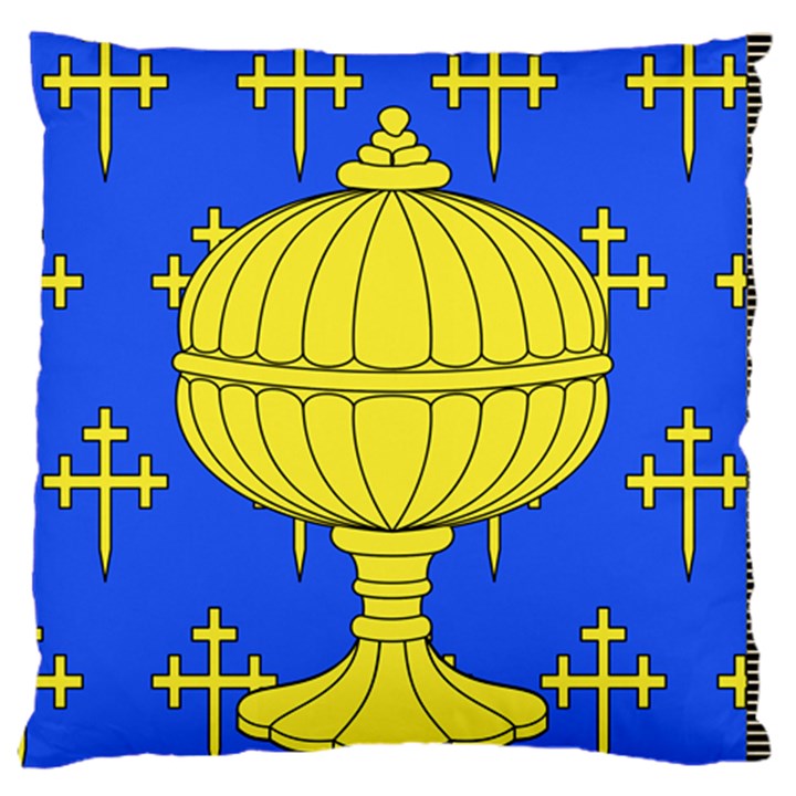 Banner of arms of kingdom of Galice after Doetecum Large Flano Cushion Case (Two Sides)