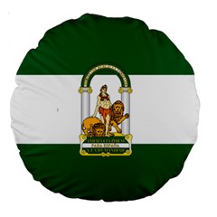 Flag Of Andalusia Large 18  Premium Round Cushions by abbeyz71