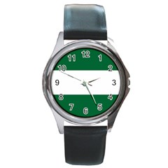 Flag of Andalusia Round Metal Watch